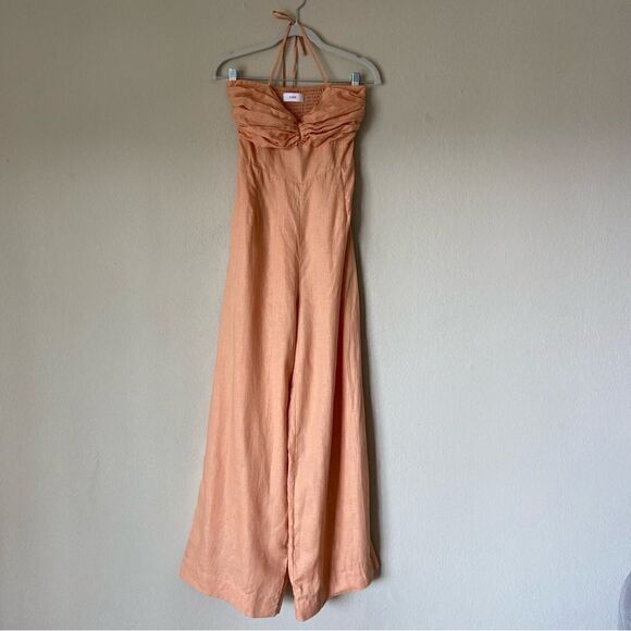 S/W/F Sweetheart Peach Linen Jumpsuit Size XS - Picture 7 of 12